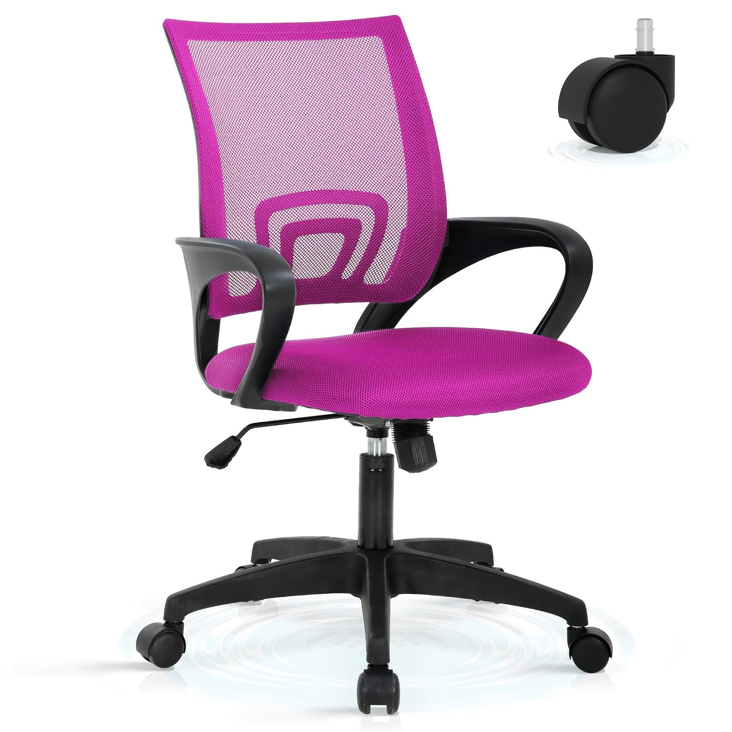 MKDLUFEI Office Chair Adjustable Mid Back Task Chair with Lumbar Support Armrest Wheels Ergonomic Computer Desk Mesh Chair