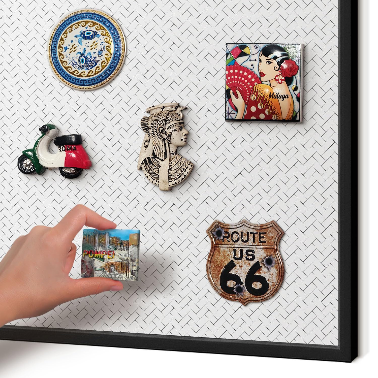 Panel Magnético Informativo 60x40 cm | con Marco Negro | Espiga Blanca | Montaje Fácil | Pizarra de Pared | Para Restaurante y Bar | Expositor para Menú, Ofertas del Día