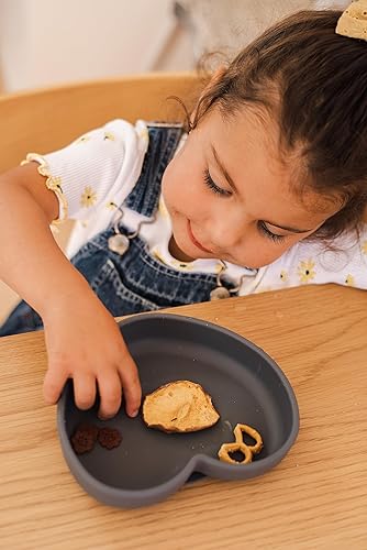 Miniatura 5 de Spoondrift Placa de corazón de succión de silicona de grado alimenticio 100% Para bebés y niños pequeños, sin BPA, apta para lavavajillas y