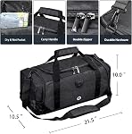 Bosidu Sac de gym pour hommes & Femmes imperméable Sac de sport Voyage Sacs en duffel avec poche humide & Compartiment de chaussures 40L (Noir)