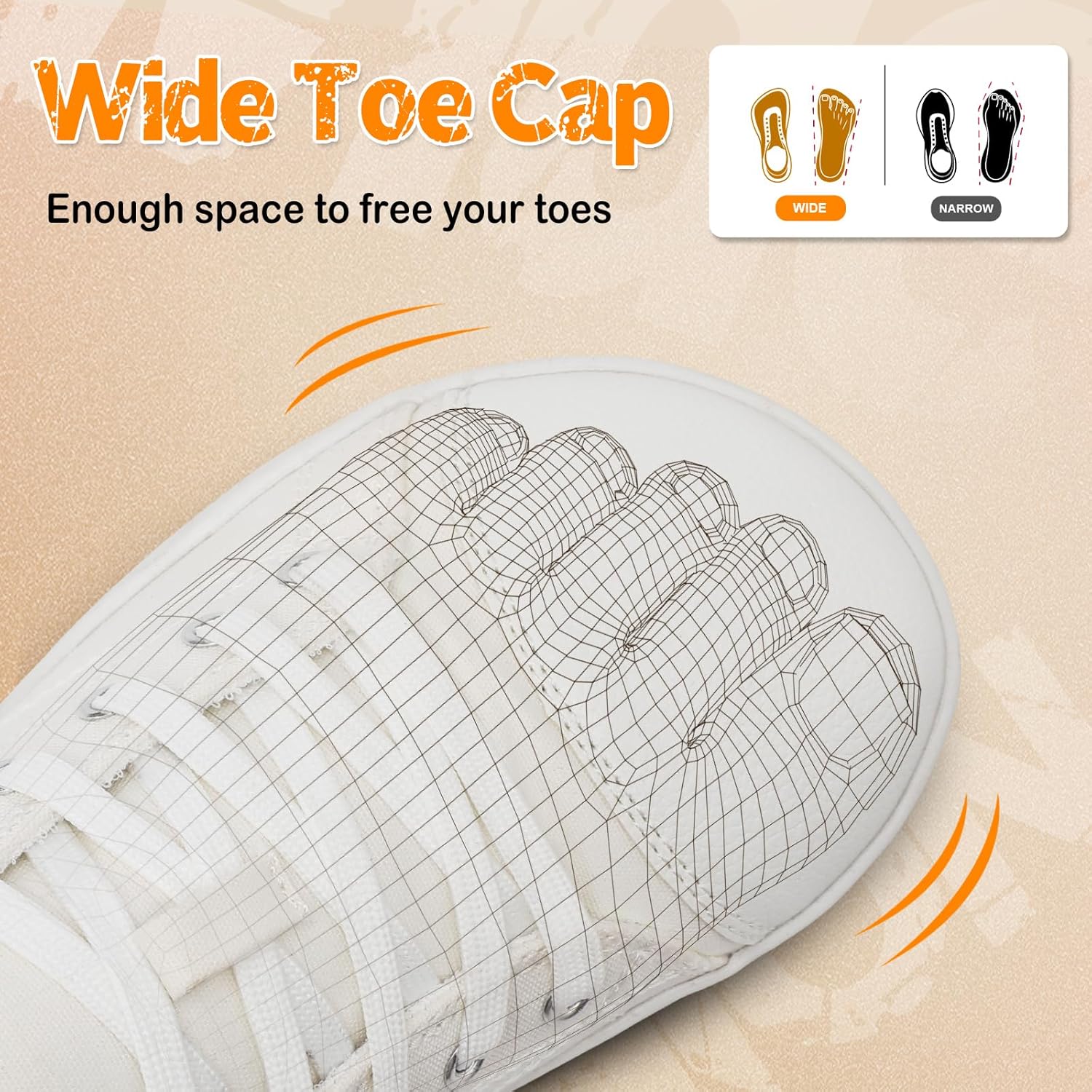 QFH Fashion Sneakers Shoes for Women Canvas Shoes Non-Slip Barefoot Casual Walking Shoes White 7.5 Wide
