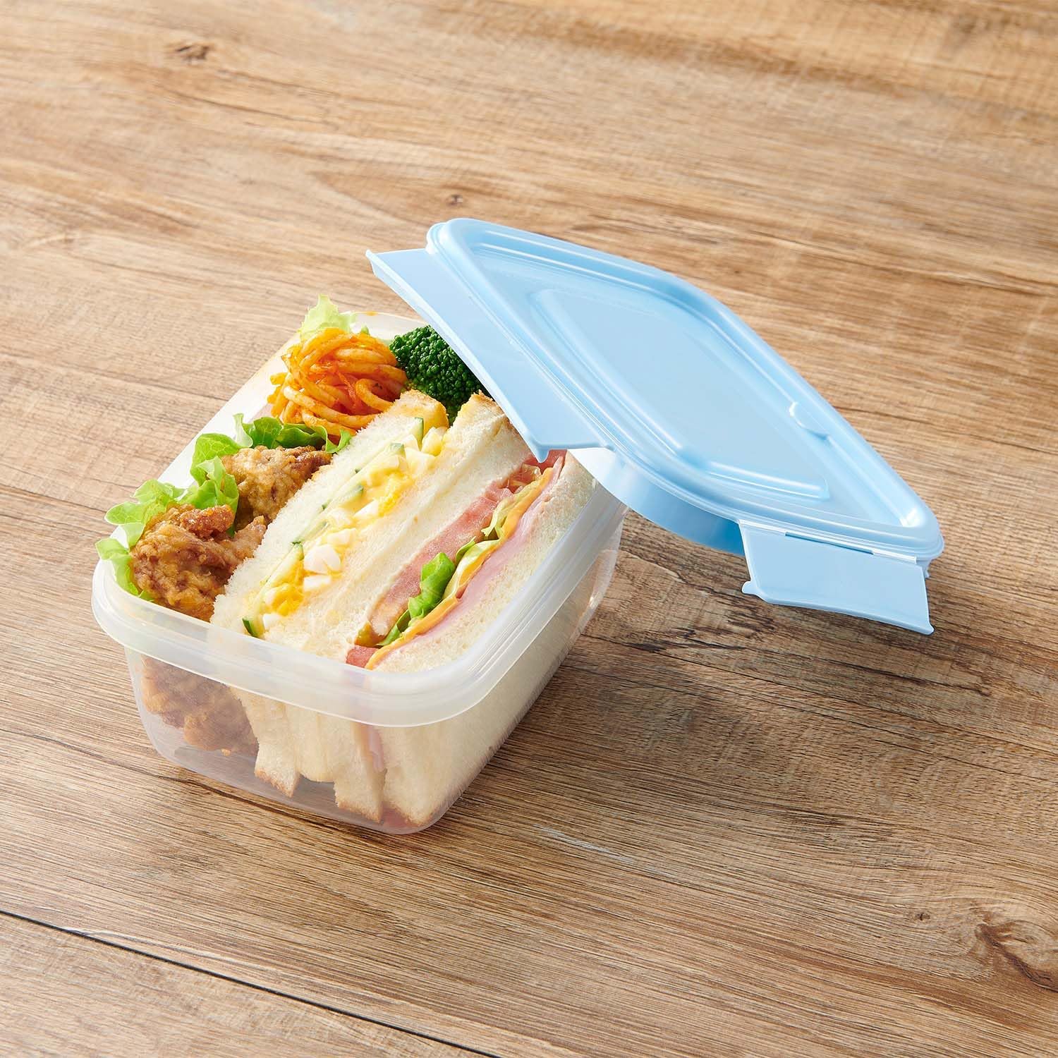 Amazon｜エビス 保存容器 長方形 L 600ml 4個入 4点ロック フタ一体型