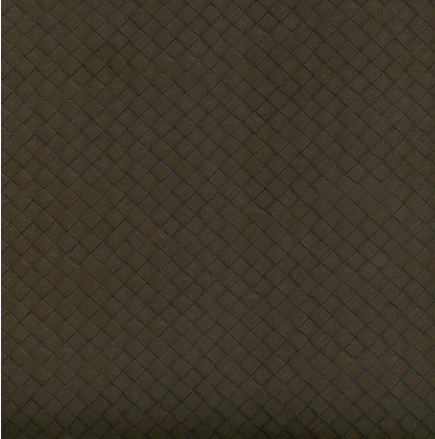 Woven Faux Leather Fabric, Embossed Soft Basketweave Vinyl, Textured Crafts DIY and Upholstery Pleather Sheets - Individual 1 Yard Cut 36"x54" (Brown)