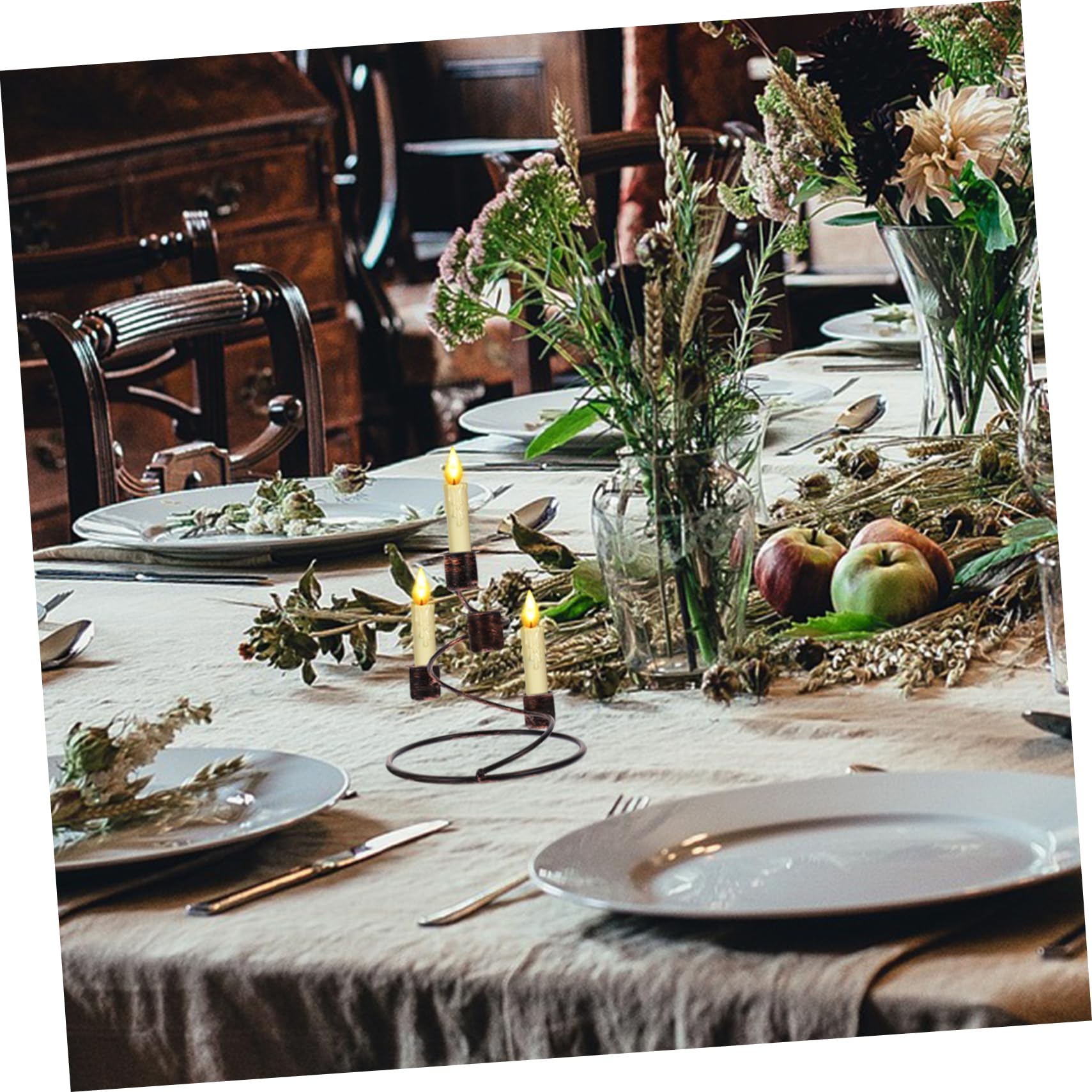 PRETYZOOM 3-teiliges Weihnachtskerzenhalter-Set 4-teilig Advents-kerzenständer Eisen-säulenkerzenständer Esstisch- Weihnachtsdekor
