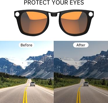 HiBloks Polarized Clip for Ray-Ban Meta Wayfarer (RW4008/4012 Large 53-22) | 2Pcs Discoloration Clip for Meta Wayfarer Gen 2/1 (RW4008/4012 Large 53-22) Smart Glasses Color Changing Clip (Blue+Gray)