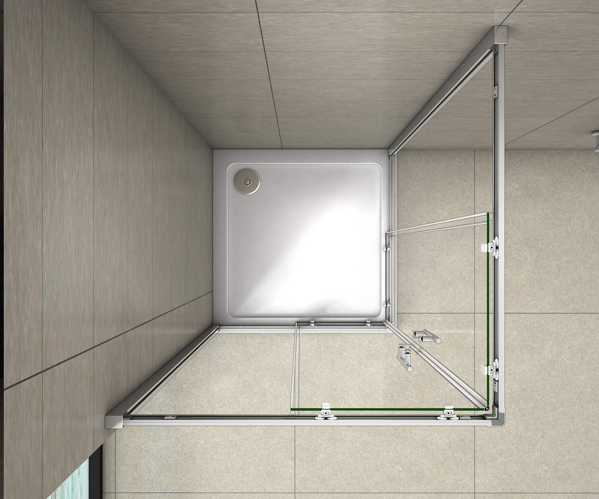 Box di vetro doccia angolare con doppie porte fissi e mobili scorrevoli che si aprono 70x90cm