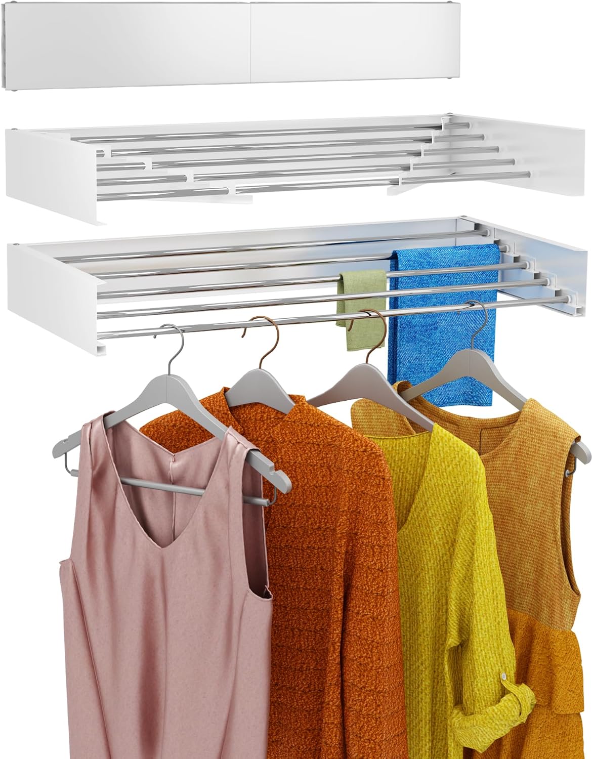 GLDDAO Clothes Airer Folding Laundry Wall Drying Rack Clothes Airer