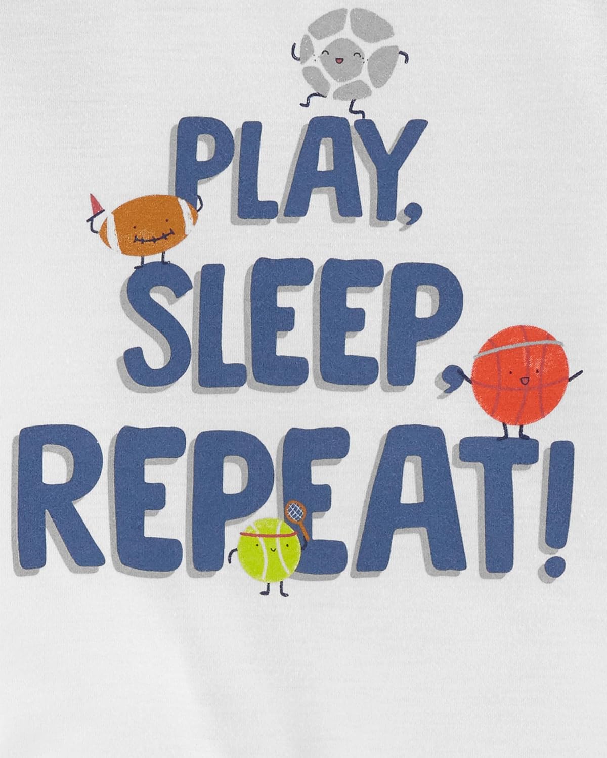 Carter's 4-Piece Toddler and baby Boy's Snug fit Cotton Pajamas (Play Sleep Repeat/Blue Gray, 3T)