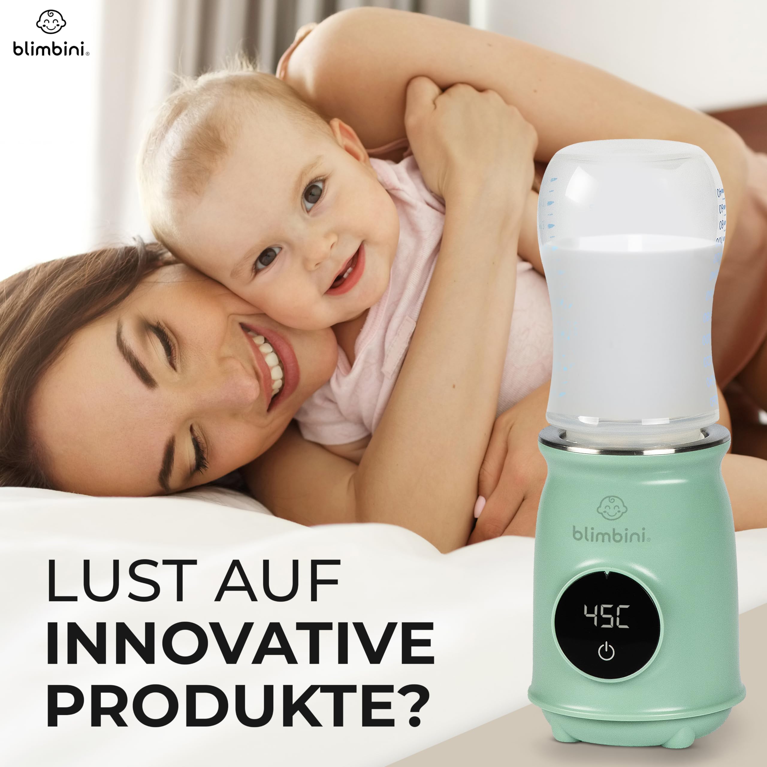 Pro+ Flaschenwärmer Baby unterwegs mit genauer Temperatursteuerung & USB-C - akkubetriebener, tragbarer Flaschenwärmer to go - Baby Bottle Warmer portable - Babyflaschen Wärmer unterwegs