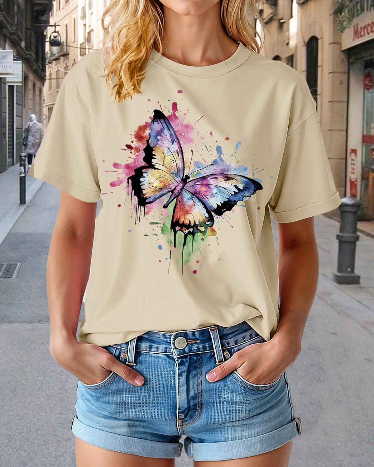 Women’s Oversized Graphic Tees Vintage Casual Drop Shoulder T-Shirt Print Summer Holiday Loose Fit Tops - Image 5