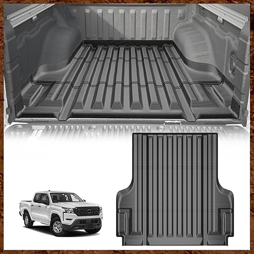 Tapete para caja de camioneta Frontier 2022-2024 de 5 pies (60 pulgadas), material TPE para todo tipo de clima, forro de caja de camioneta
