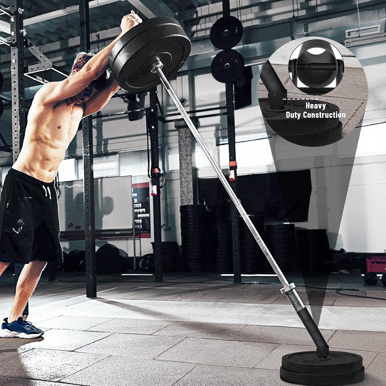 Fitvids T Bar Row Landmine Attachment for 2" Olympic Barbell Bar – 360°Swivel for body Workout Home Gym Equipment – Landmine – Black