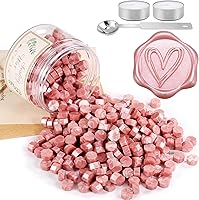 Vista 10 de Yoption - Cuentas de cera de sellado Darkishblue, 210 cuentas octágonas con velas y cuchara de fusión para tarjetas de felicitación de boda, regalo