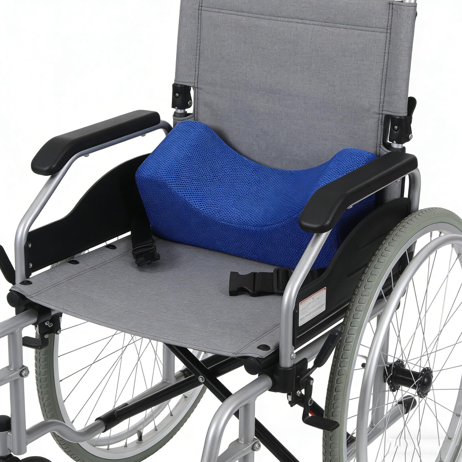 Almohada de Apoyo Cabeza Ajustable para Silla de Ruedas, Cojín Ergonómico Espuma de Alta Densidad, Reposacabezas Azul para Personas Mayores y Uso Diario