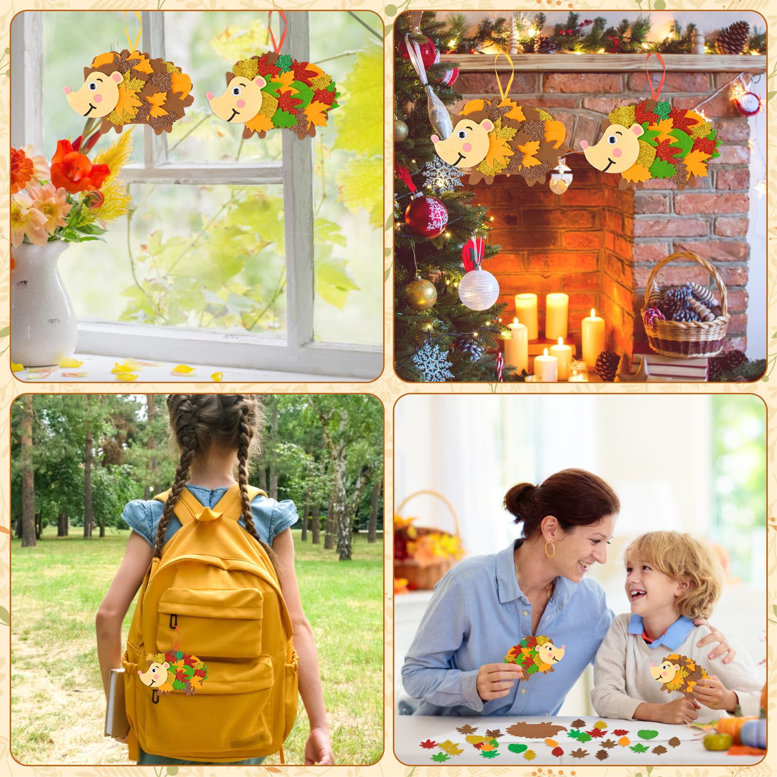DERAYEE 10-tlg. Igel Bastelset Für Kinder – Bunte Moosgummi-Aufkleber Für Herbst- & Halloween-Deko