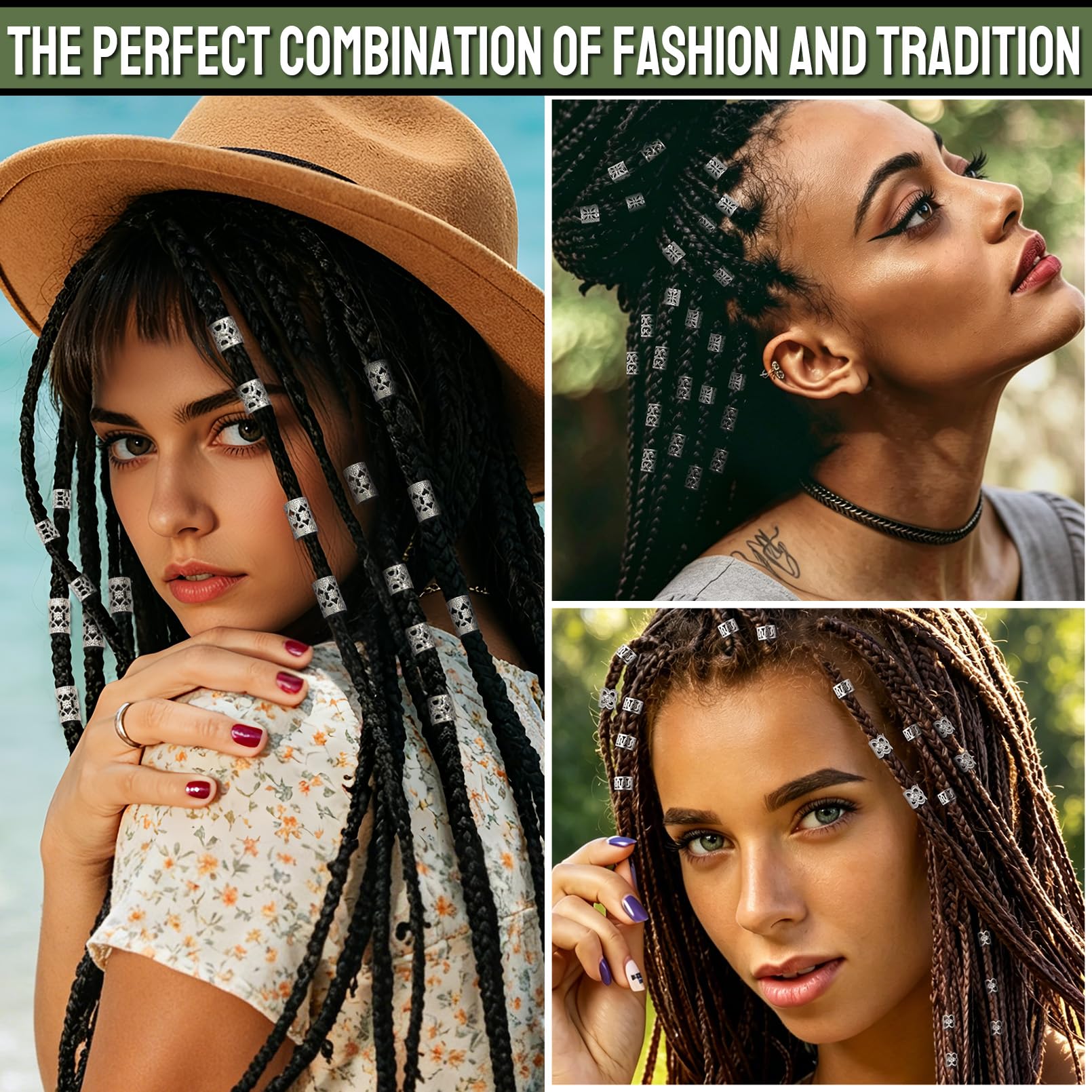 Amazon.com : Fscwlmon 260 Pcs Hair Jewelry for Braids,Hair Beads