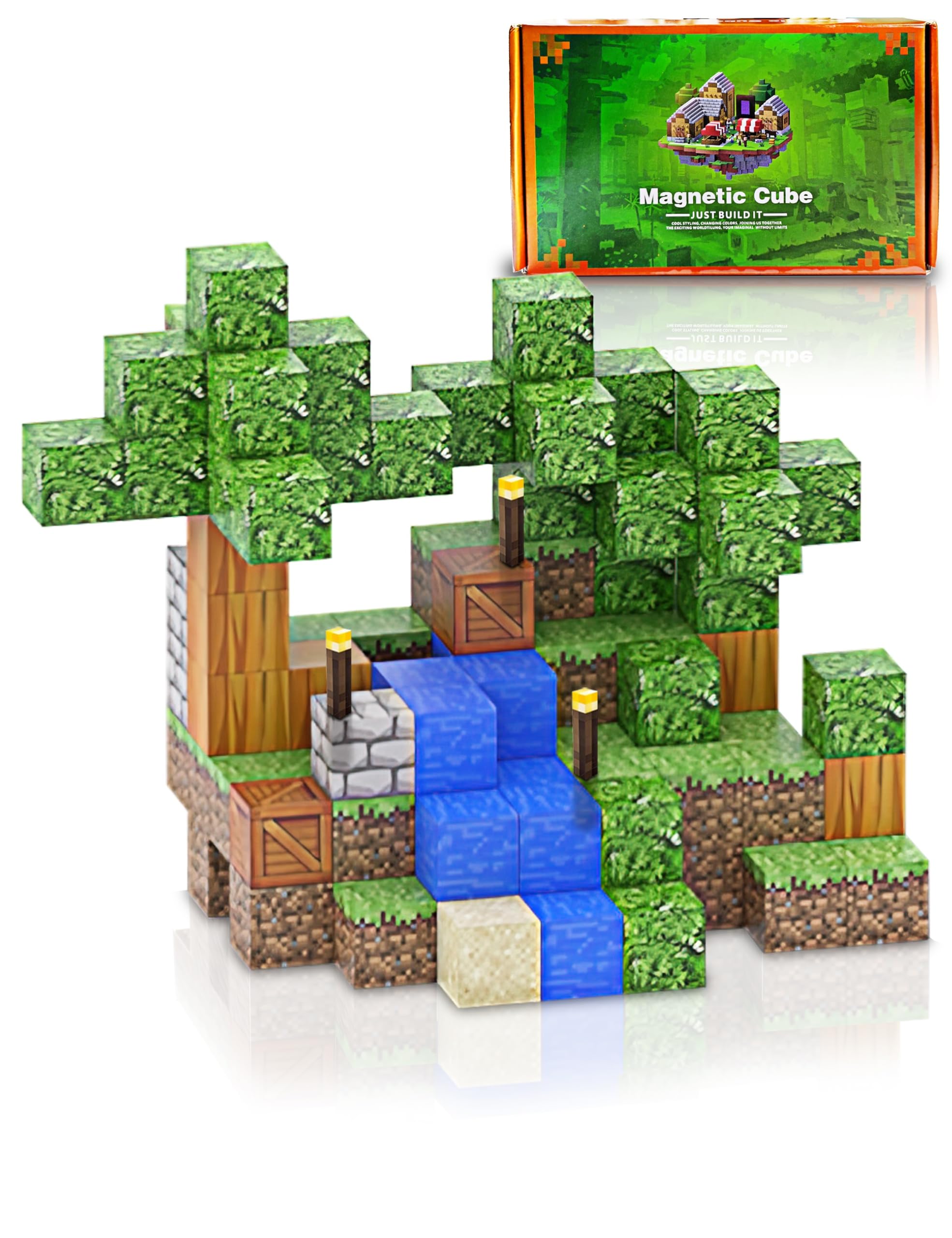 Amazon.co.jp: マイクラ風 マグネットブロックセット 磁石 おもちゃ