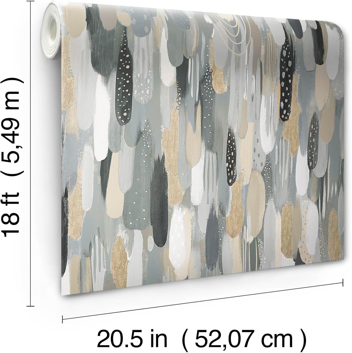 Neutral Brushstroke Peel and Stick Wallpaper Roll
