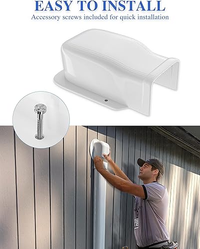 Miniatura 4 de WEETALL Juego de cubierta de pared de entrada de 3 pulgadas, accesorios para aires acondicionados sin conductos y bombas de calor, PVC decorativo