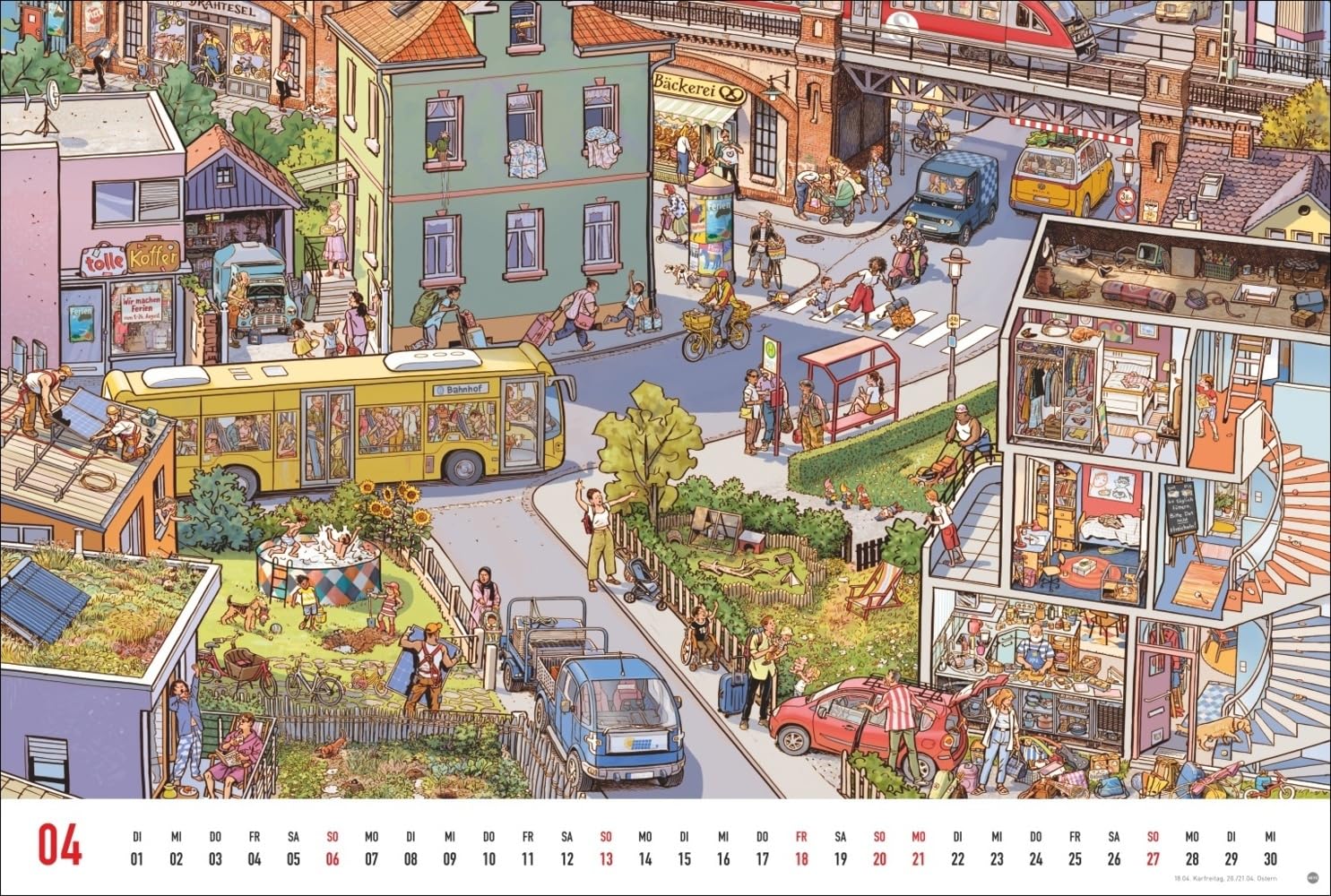 Göbel & Knorr Wimmelbilder Edition Kalender 2025: Großer Wandkalender mit 12 spannenden Wimmelbildern zum Entdecken. Göbel & Knorr Kalender mit Suchbildern für Groß und Klein.