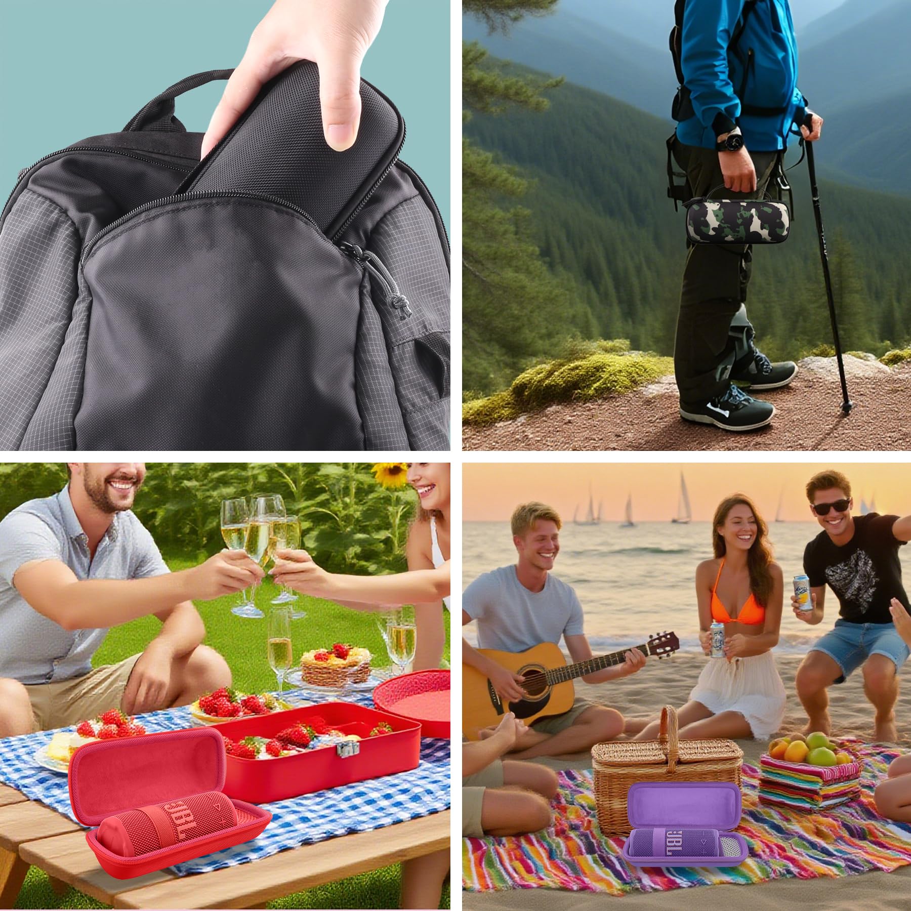 co2CREA Twarde etui podróżne do kompaktowego głośnika Bluetooth JBL Grip, tylko etui