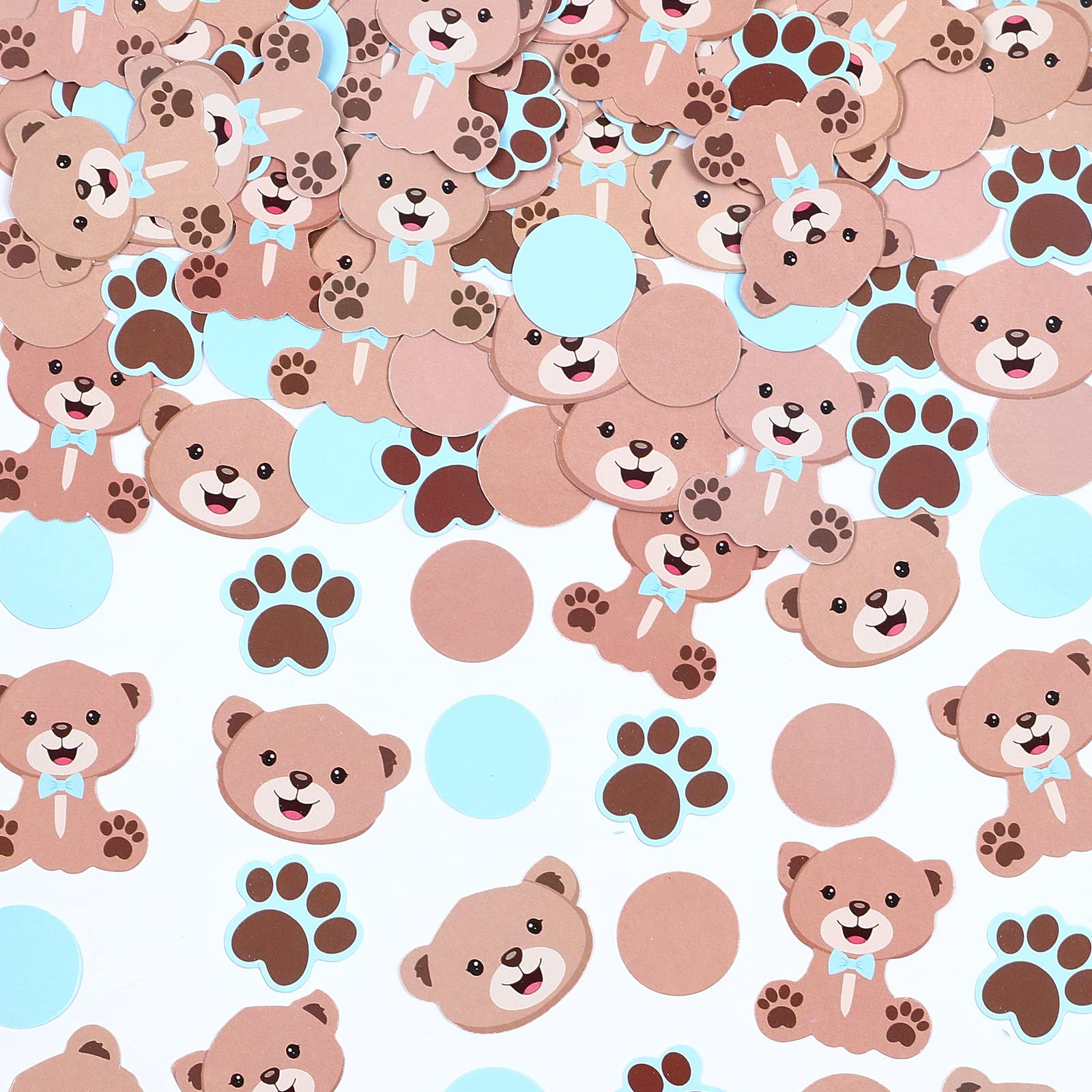 Lot De 300 Confettis Ours En Peluche Bleu Et Marron - Décoration Fête Prénatale