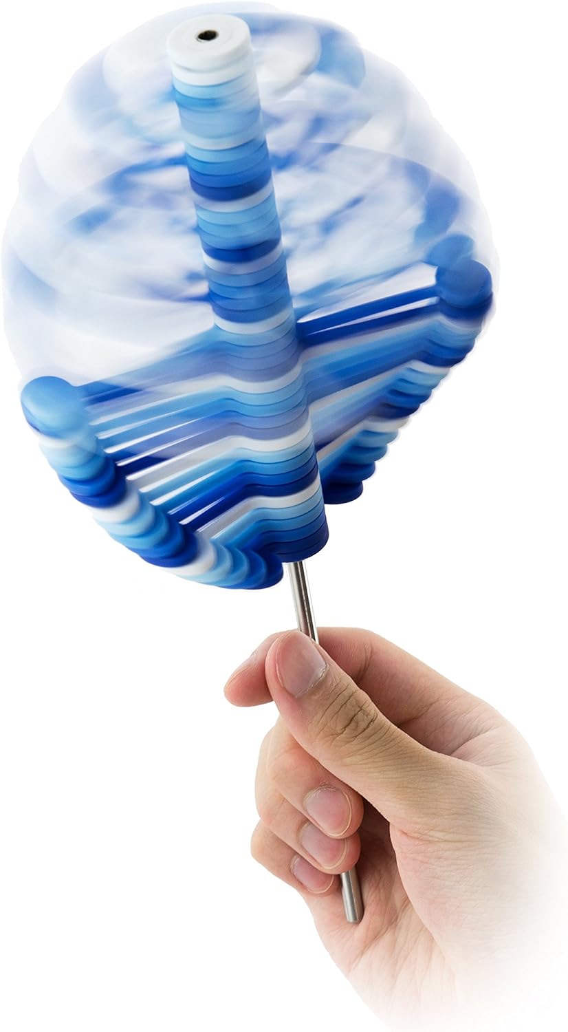 PLAYABLE ART Lollipopter (Huckleberry) — Kinetic Art Sculpture & Fidget Desk Toy for Adults & Teens | Twist-to-Transform Stress Reliever | Fibonacci Golden-Ratio Design by John Edmark