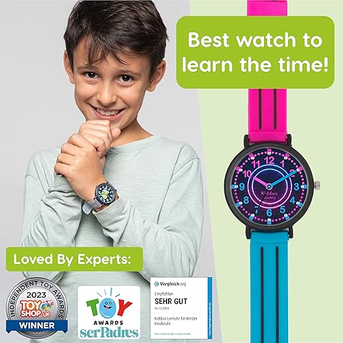 Miniatura 2 de Kiddus Reloj para niños, niños y niñas, reloj de aprendizaje de tiempo para niños, primer reloj de pulsera a partir de 5 años, manecillas de horas y