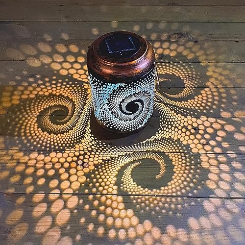 Miniatura 2 de Faroles solares colgantes para exteriores, juego de faroles azules fríos y libélula (paquete de 2)