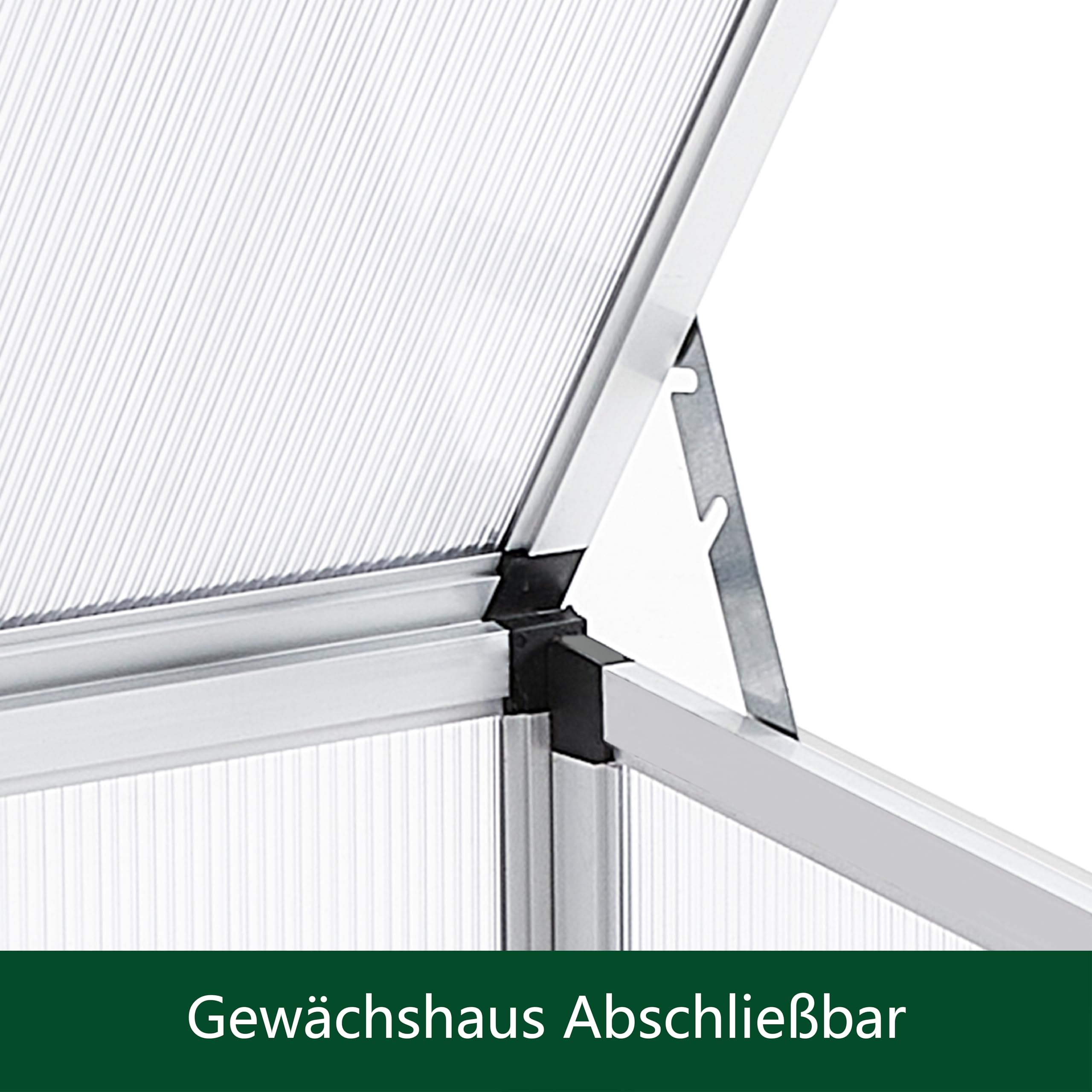 Alu Frühbeet lichtdurchlässig Frühbeetkasten Mini Gewächshaus Treibhaus UV Schutz Pflanzbeet 77x58x30cm Einzeldach Silbern