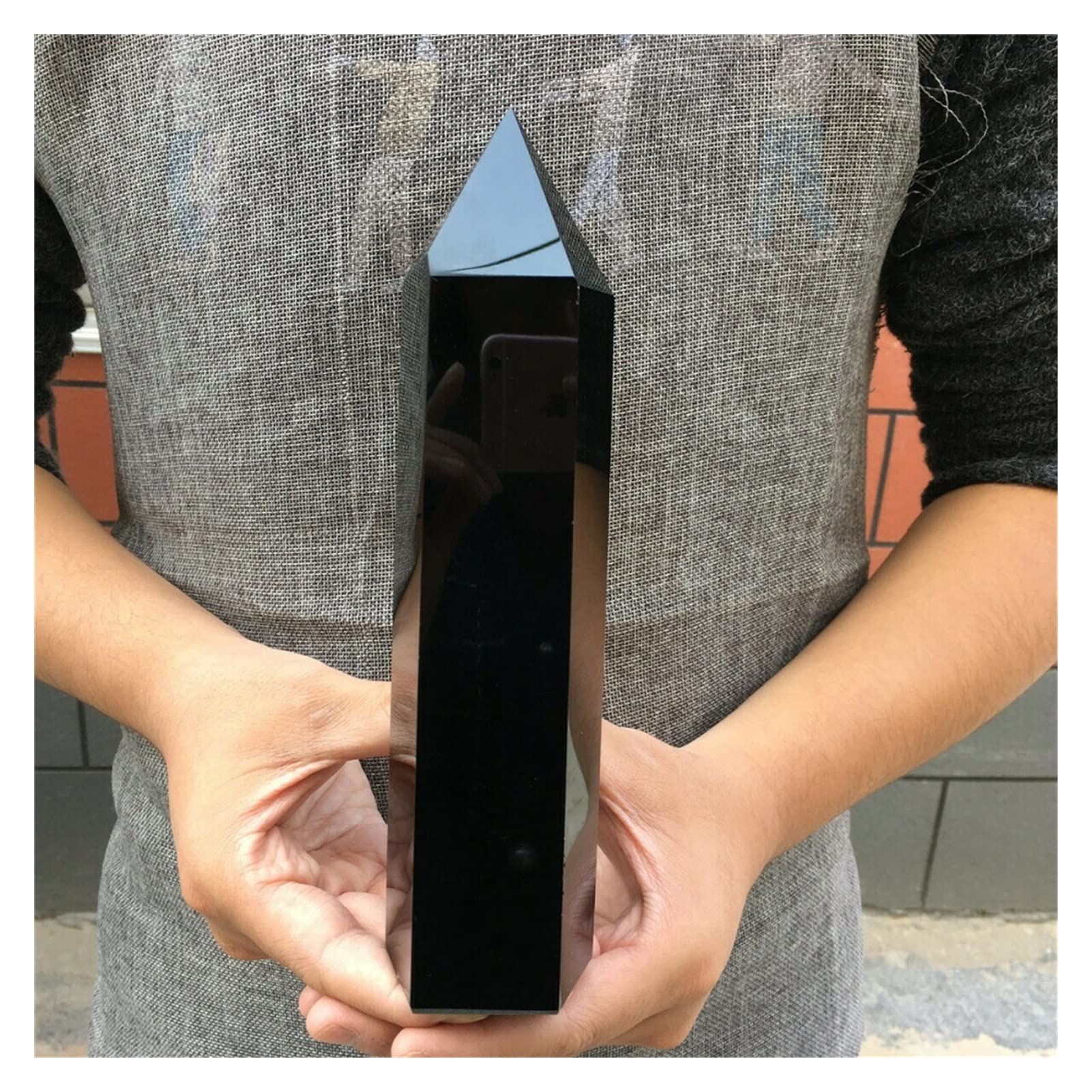 Amazon.com: IPUDIS Natural Obsidian Obelisk Quartz Wand Crystal