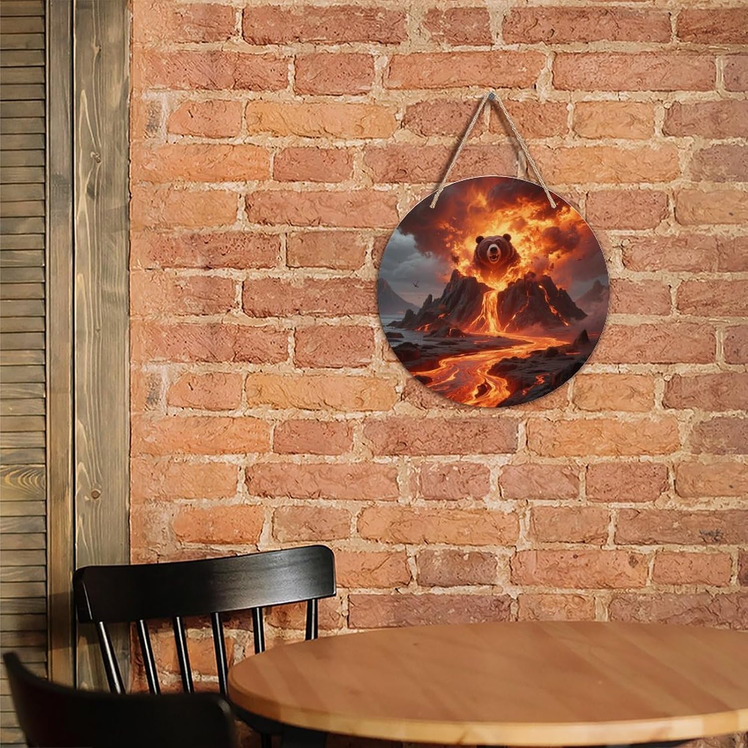 Storm Magma Island Painting Wood Painting
