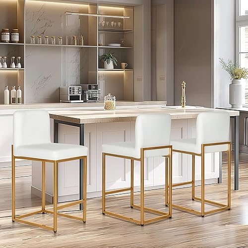 Miniatura 51 de Sophia & William Juego de 2 taburetes de bar marrones, taburetes de bar de 24 pulgadas de altura de mostrador para isla de cocina, taburetes de bar