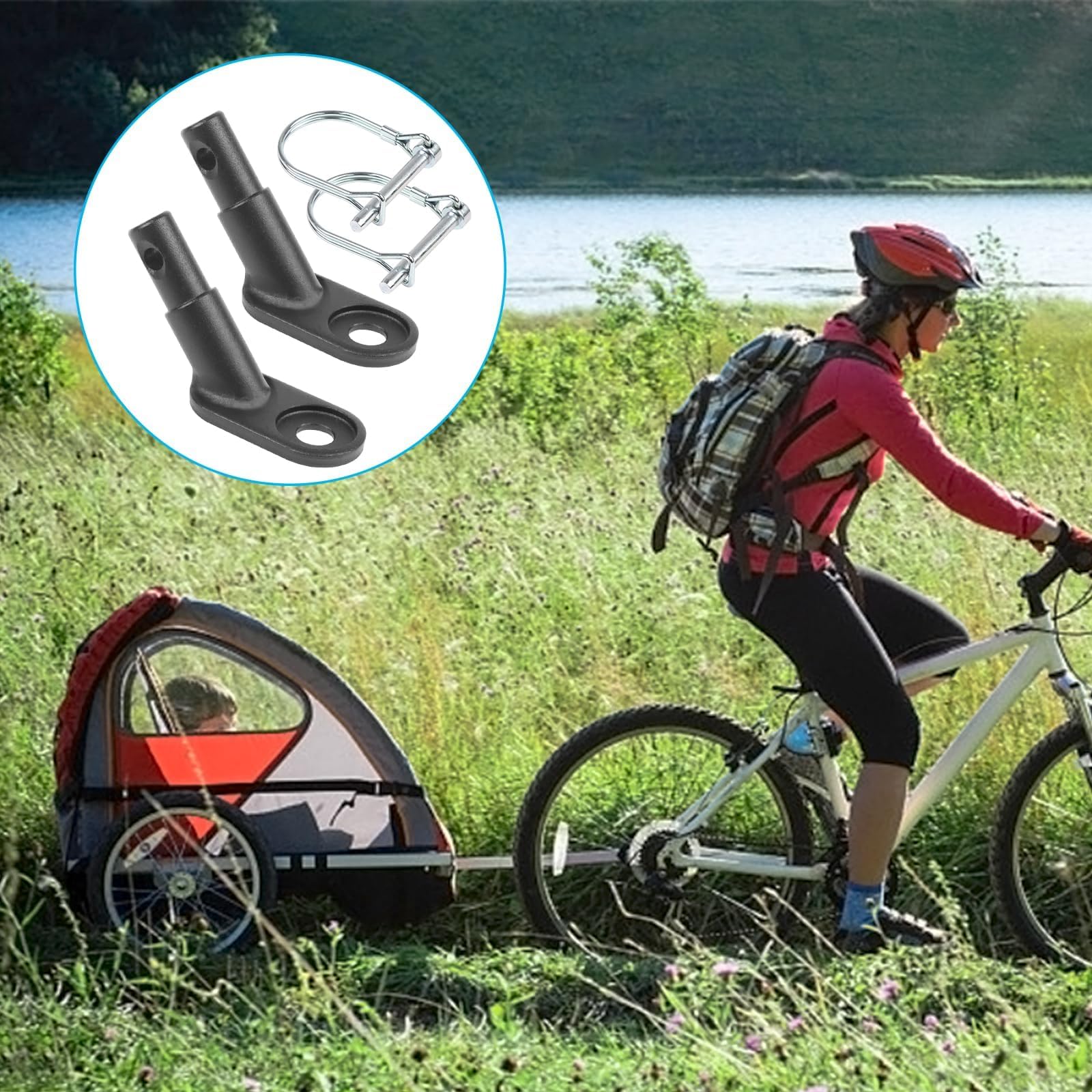 Gancio per bicicletta 2 pezzi con perno di sicurezza per cani bambini animali domestici