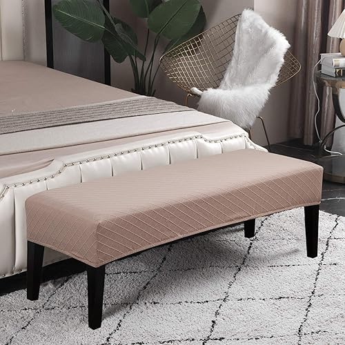 Vista 51 de Fundas de banco Fundas de banco lavables rectangulares para comedor con elástico inferior Funda protectora elástica de muebles para sala