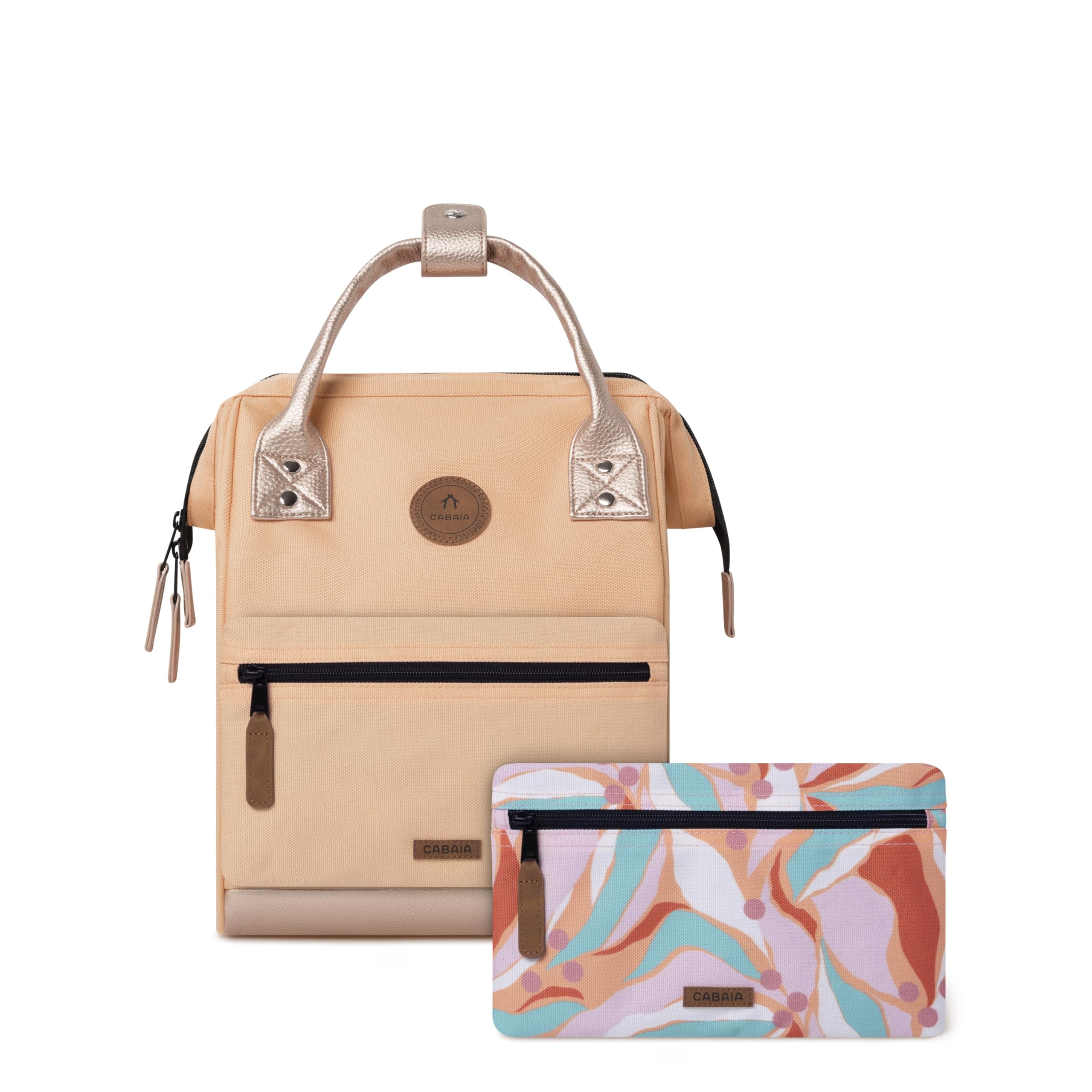 CABAIA Mochila Impermeable 12L - Sistema MOLLE y Diseño Moderno para Hombre y Mujer - Nylon Resistente, Comodidad Acolchonada - Ideal para Viajes, Escuela, Trabajo - Beige, Blanco