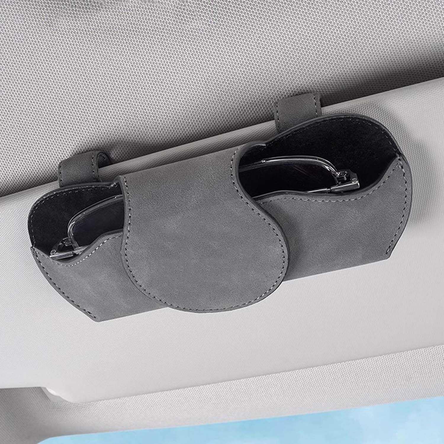 Porta Occhiali Auto per Mazda 2 Speed CX9 CX5 CX30 CX3 CX7 RX8 RX7 626 6,Parasole Porta Occhiali Auto per Occhiali Biglietti Accessori Auto Interni,A-Black