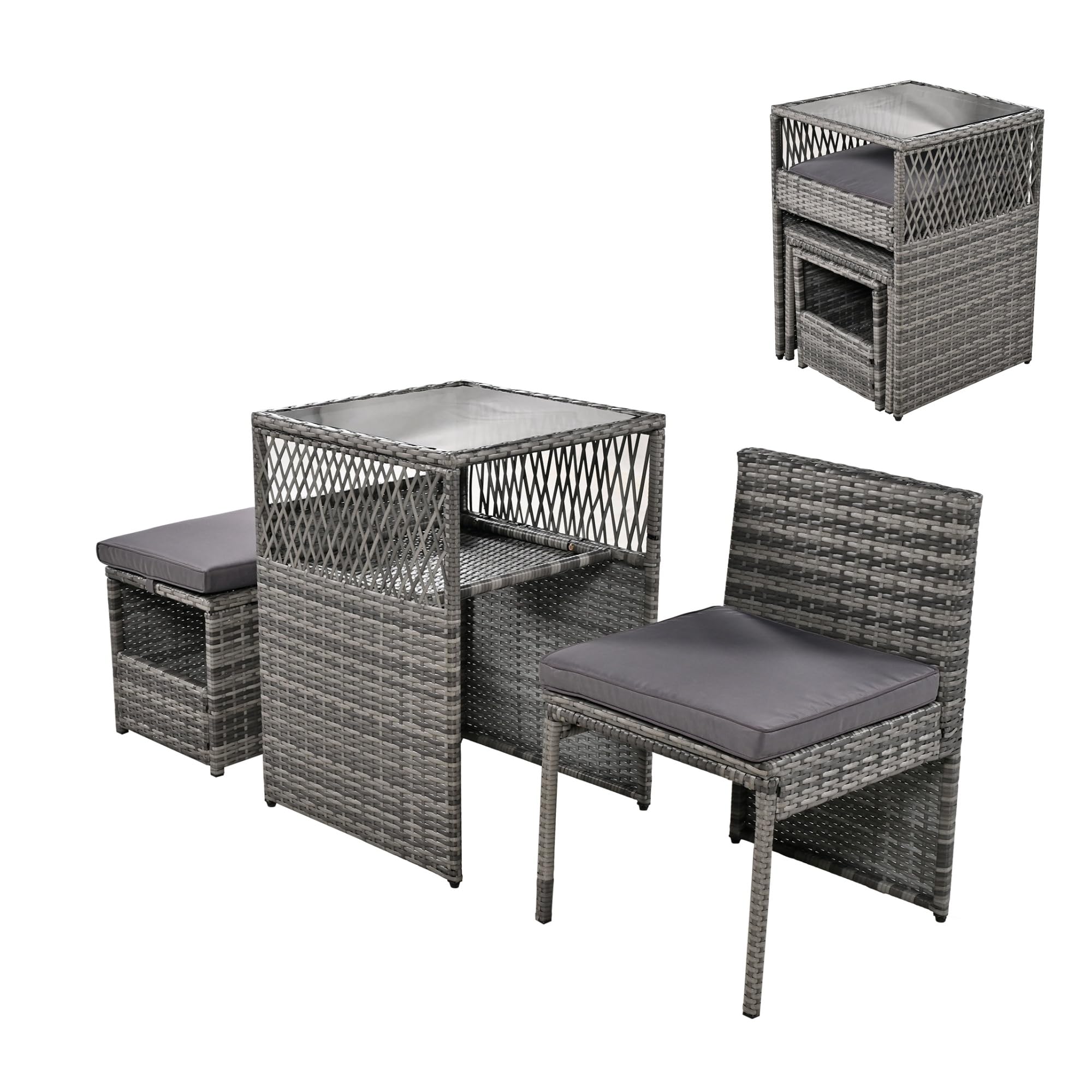 Amazon.co.jp: ガーデンファニチャー 3点セット ガーデンテーブル  