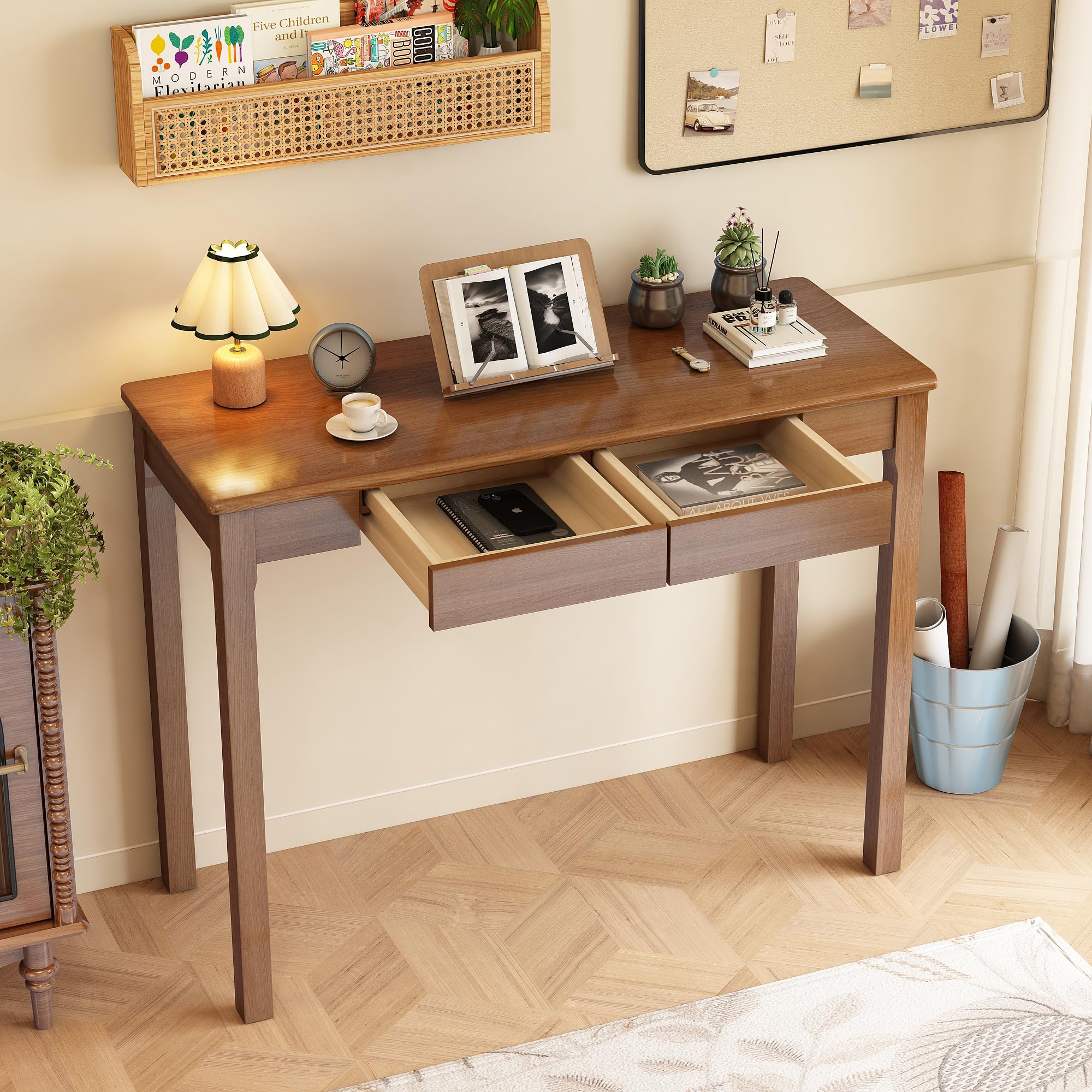 Solid Wooden Desk with Drawers
