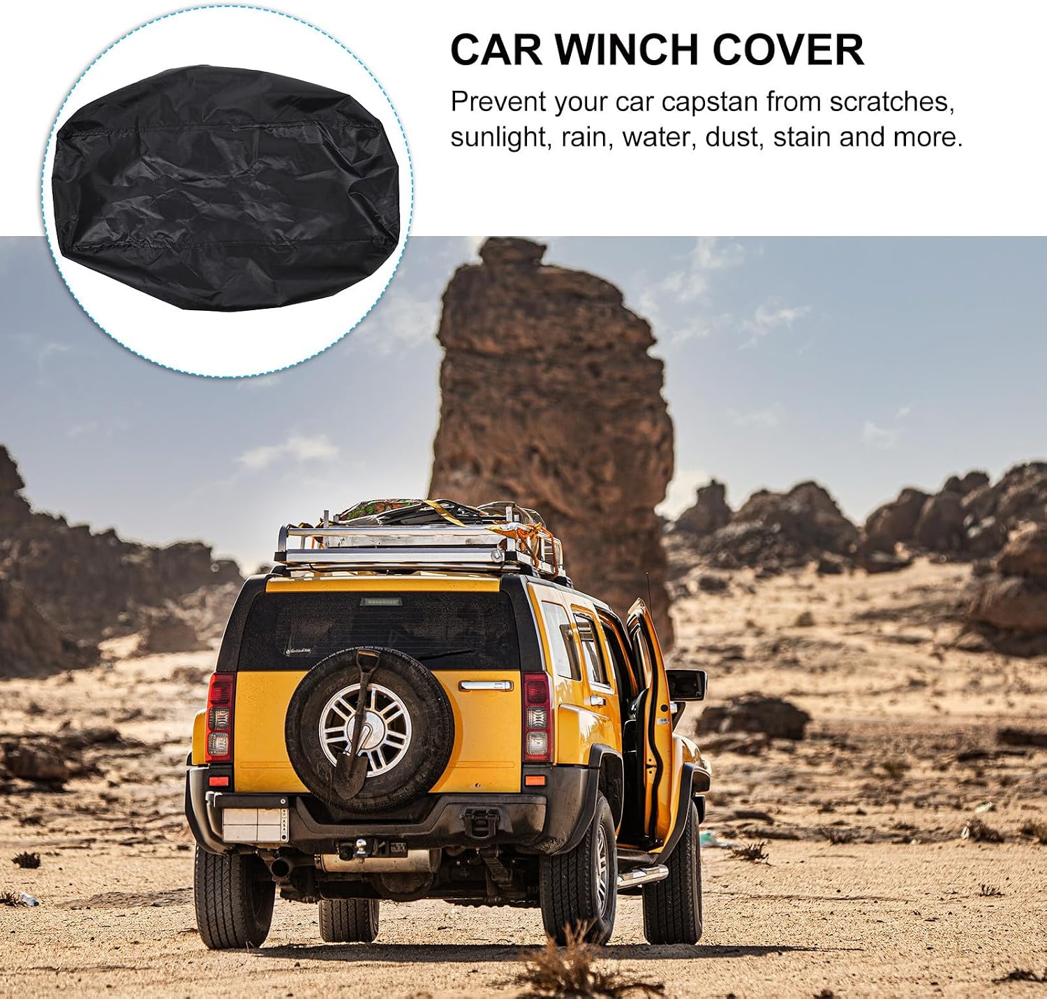 Oxford Cloth Winch Cover for Electric Winch Protection Shield Against UV Rays Rain for SUV ATV Trailer Use