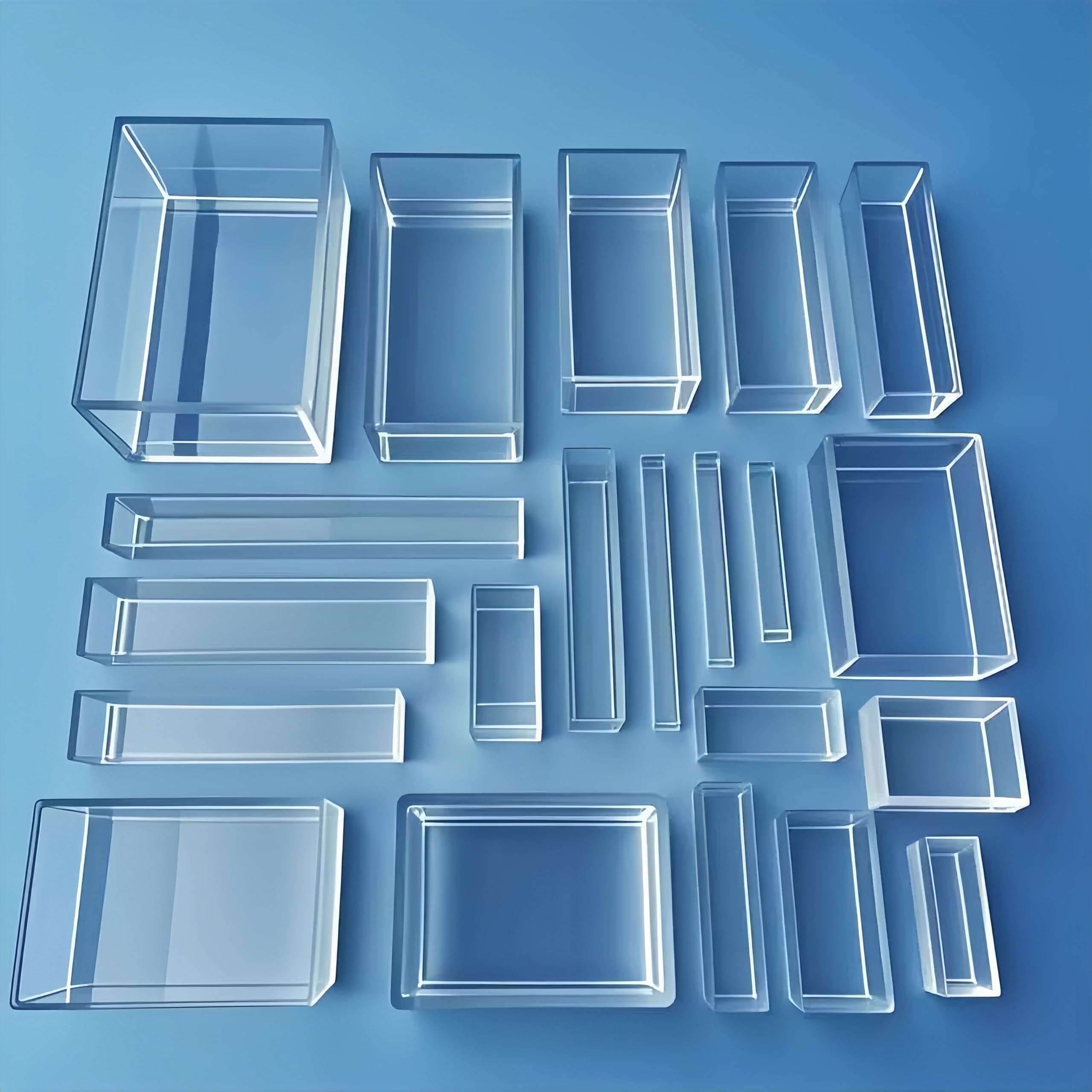 Hochtemperaturbeständiges Quarzglas-Reaktionsgefäß mit Deckel – quadratischer Tiegel for den Laborgebrauch(50mmx50mmx100mm)