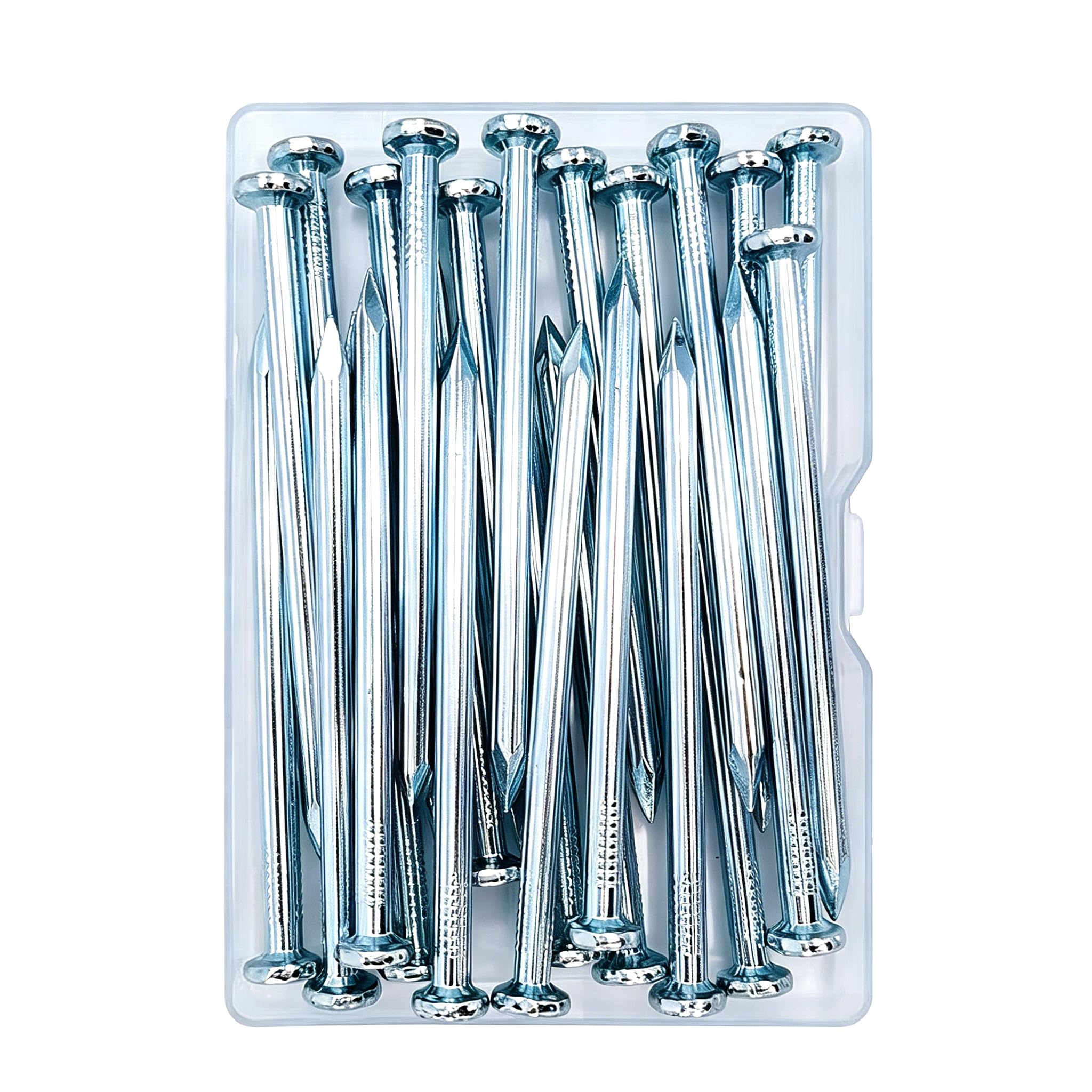 20pcs 2-3/4 inch Wall Nails,Galvanized Hardware Nails,Good Hardness Masonry Nails for Hanging Pictures,White Zinc Plated Concrete Nails