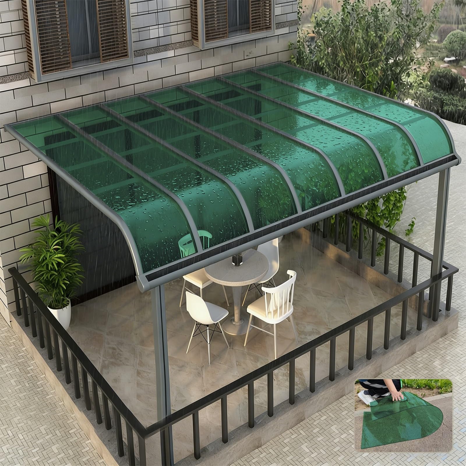Panneaux de serre transparents en polycarbonate pour toiture de jardin