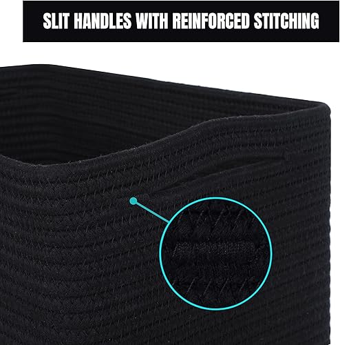 Miniatura 8 de MINTWOOD Design Cesta de almacenamiento para estantes, cestas decorativas para organizar, cesta de libros, caja de cubo de almacenamiento,