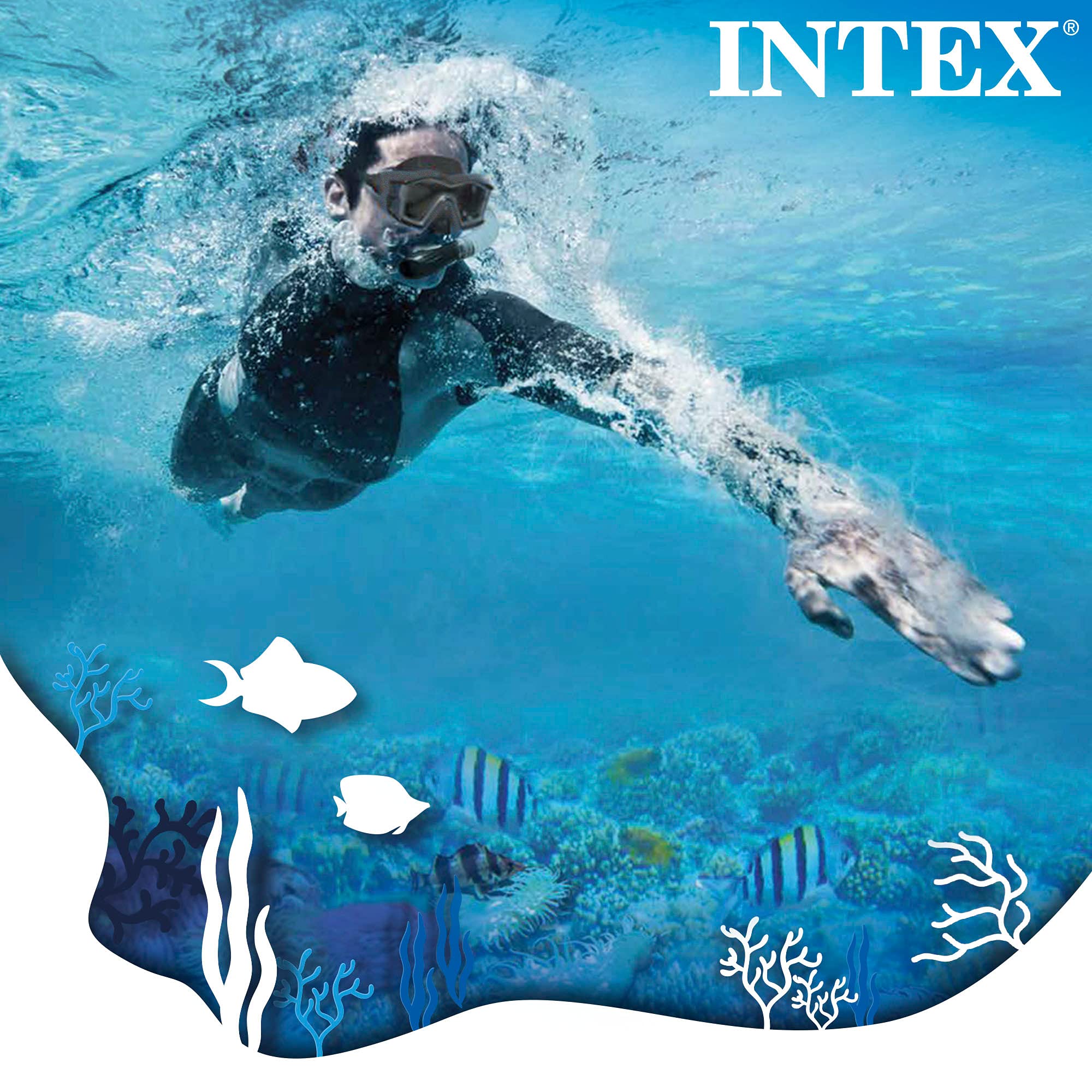 Intex 55657, Set para buceo Reef Rider Sports, Unisex niños, Multicolor, Talla 41-45