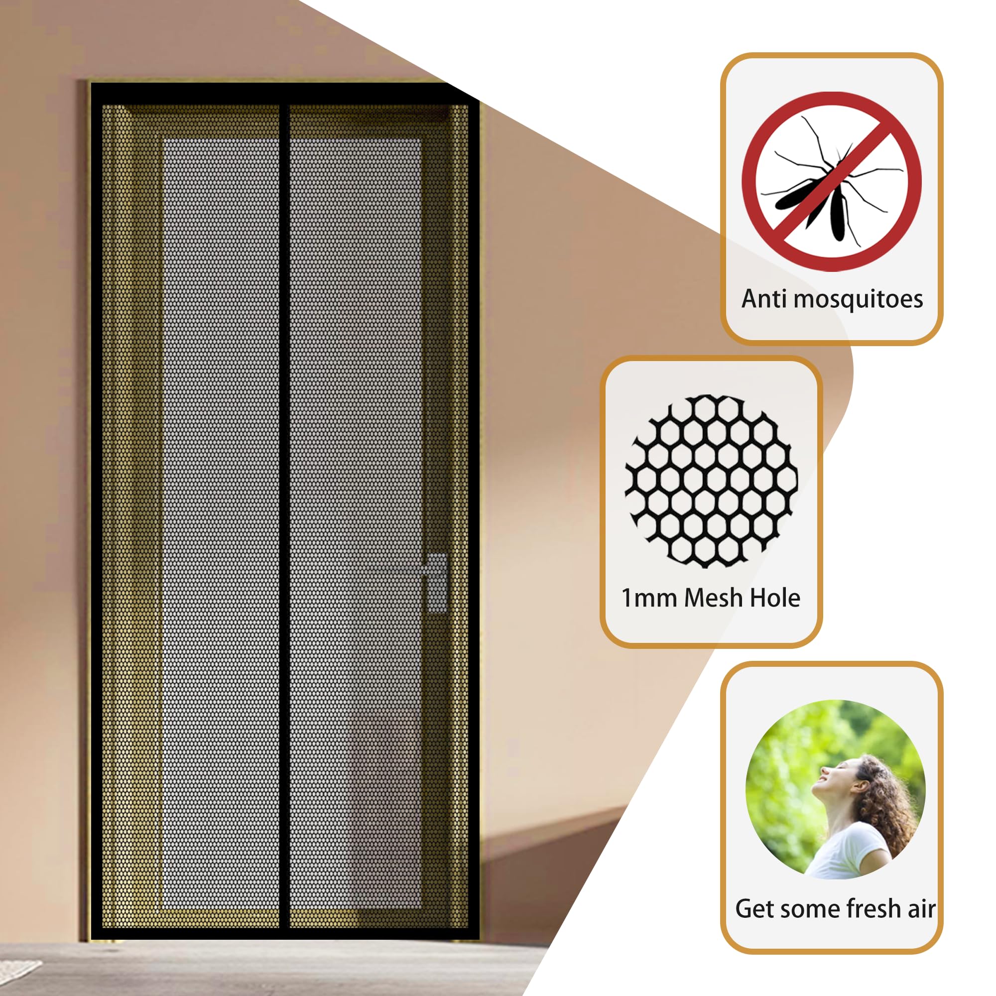 Zanzariere Magnetiche per Porte Finestre 126 x 240 cm Tenda Zanzariera Porta Finestra Anti Zanzare Insetti per Porte Finestra, Nero