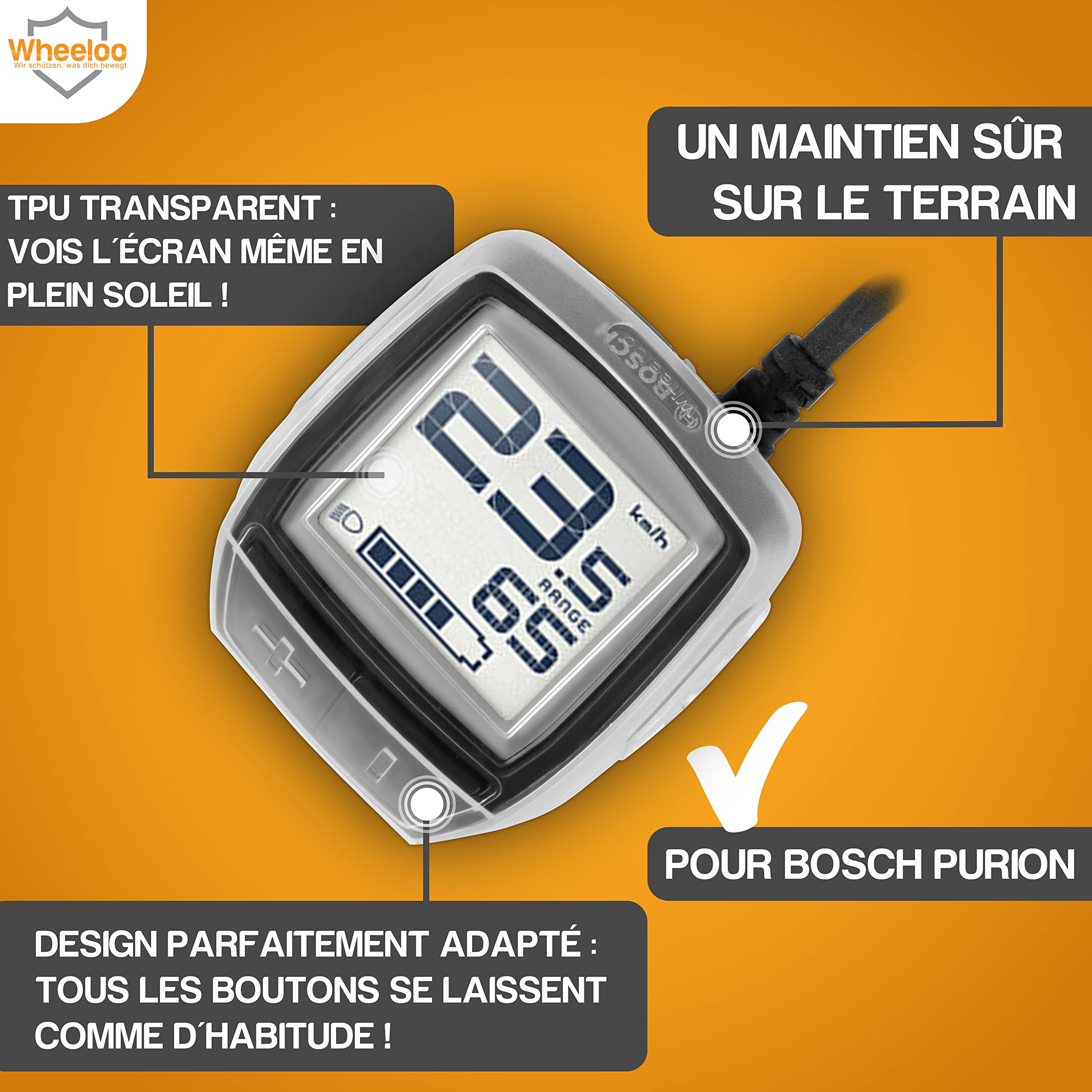 Coque De Protection étanche Pour écran Bosch Purion - Transparente, Anti- rayures Et Anti-chocs