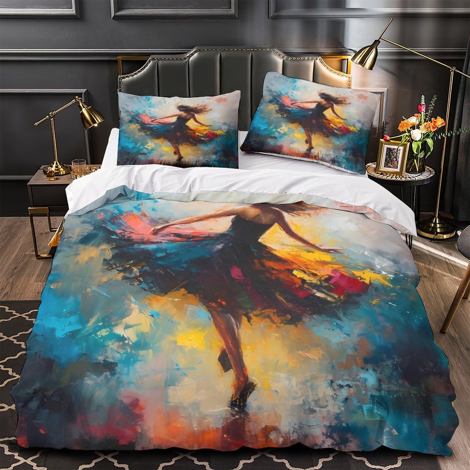 Parure de lit motif danseuse 3D pour transformer la chambre d'enfant en studio