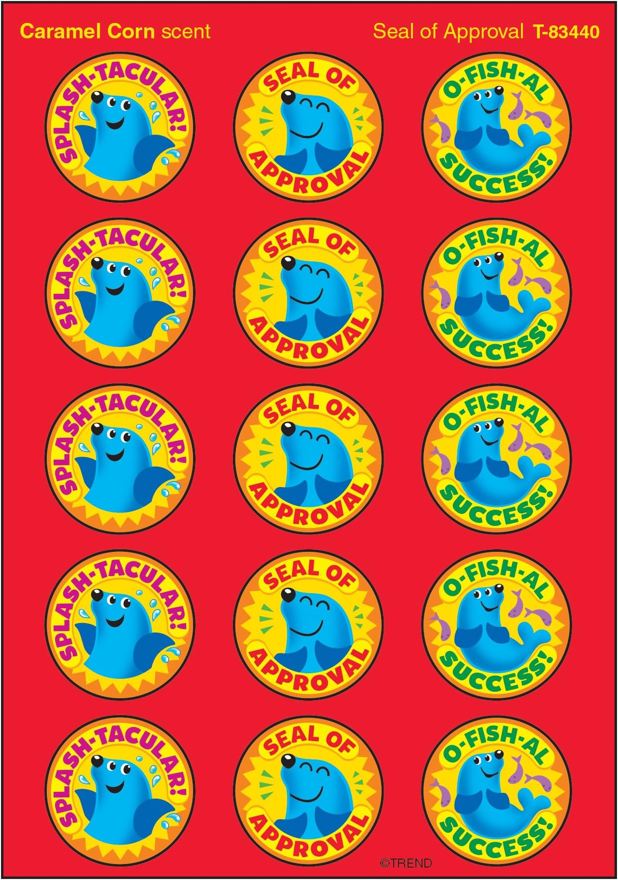 Seal of Approval, Caramel Corn scent Scratch 'n Sniff Stinky Stickers® – Large Round