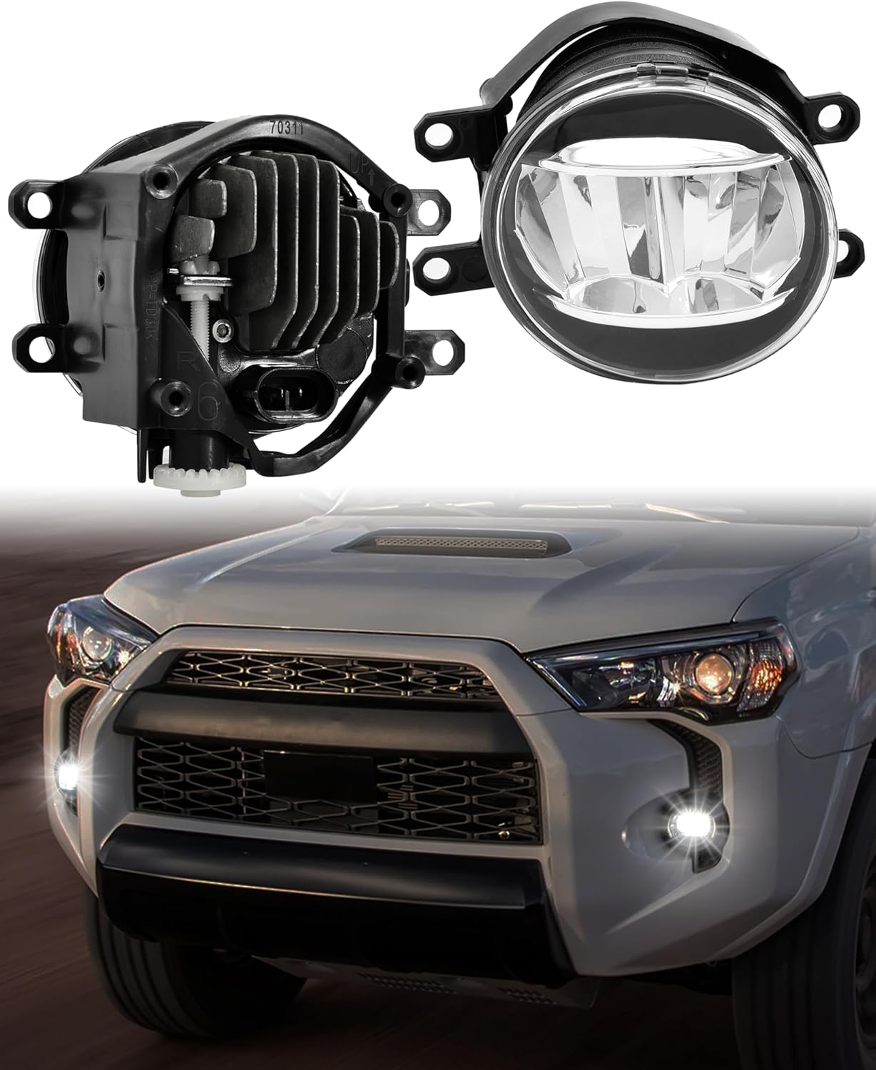LED Fog Lights for 12-23 Toyota Tacoma, 14-21 Tundra, 10-24 4Runner, 11-19 Sienna, 09-16 Corolla, 08-13 LX570, 07-14 Camry, 08-15 Avalon, 16-22 RAV4 etc., Front Bumper Driving Fog Lamp, 2PCS